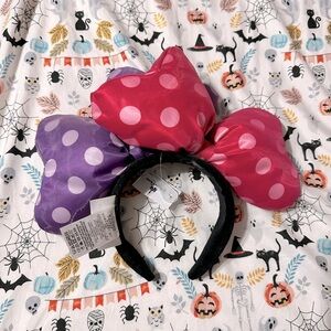 NWT Disney Minnie Daisy Mouse Ears Double Bow Headband